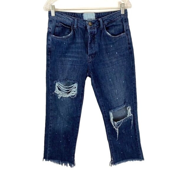 one x one teaspoon Women's Jeans Sz 25 Blue Distressed Paint